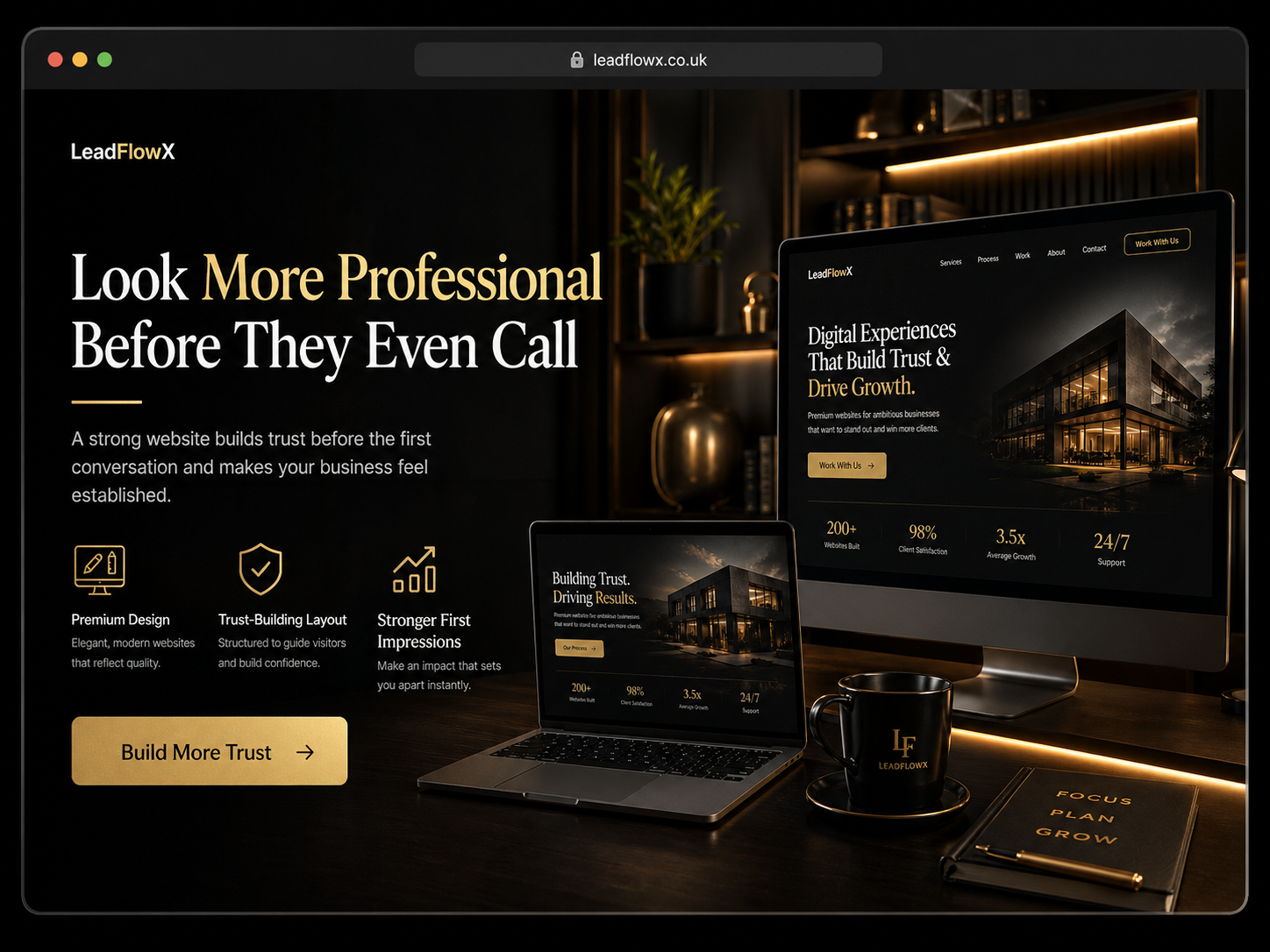 LeadFlowX website redesign preview